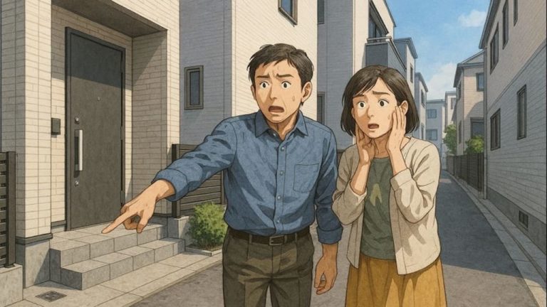 狛江市で夫婦が外構トラブルで困っているイメージ