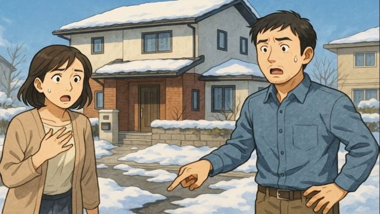 小松市で夫婦が外構トラブルで困っているイメージ