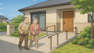 【鴻巣市】外構バリアフリー計画のポイント5個|高齢者が暮らしやすい外構 鴻巣市の戸建てに施工されたバリアフリー外構のイメージ