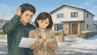 【郡山市】外構見積もりの誤解5つ|減額より大事な後悔しない削り方 郡山市で夫婦が外構見積もりで悩んでいるイメージ