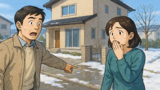 【郡山市】外構トラブルの5実例|放置すると後悔する落とし穴 郡山市で夫婦が外構トラブルで困っているイメージ