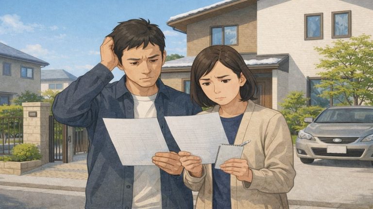 久喜市で夫婦が外構見積もりで悩んでいるイメージ