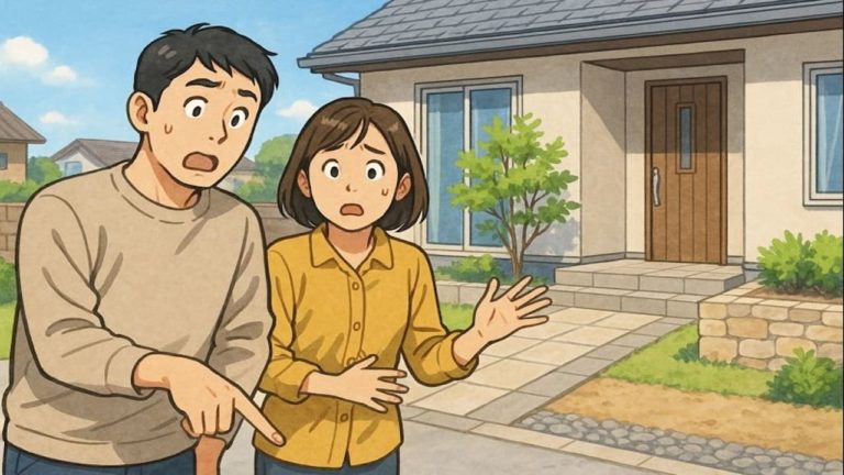 久喜市で夫婦が外構トラブルで困っているイメージ