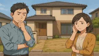 呉市の外構工事の失敗にがっかりする夫婦のイメージ