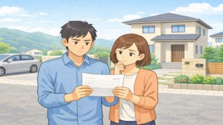 久留米市で夫婦が外構見積もりで悩んでいるイメージ