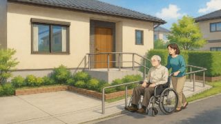 草津市の戸建てに施工されたバリアフリー外構のイメージ