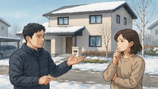 【釧路市】外構業者の選び方と探し方を整理|相場より安く抑える5選 釧路市で夫婦が外構業者の選び方と探し方を考えているイメージ