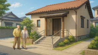 京都府の戸建てに施工されたバリアフリー外構のイメージ