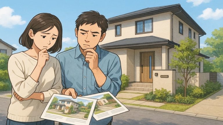 町田市で夫婦が外構業者の選び方と探し方を考えているイメージ