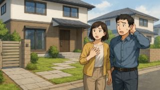 前橋市で夫婦が外構トラブルで困っているイメージ