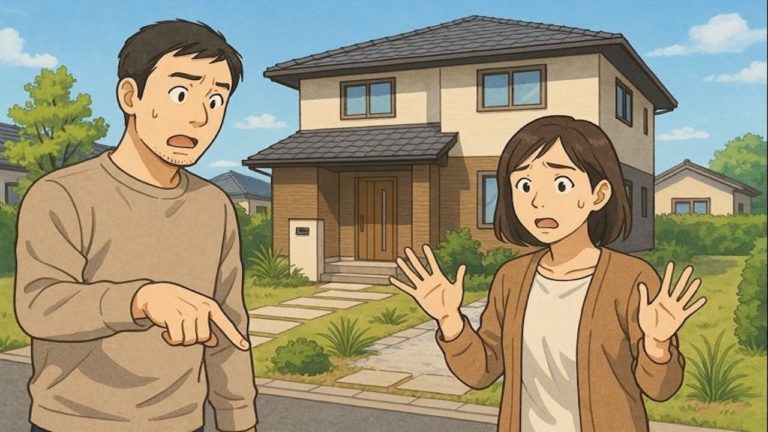 松江市で夫婦が外構トラブルで困っているイメージ