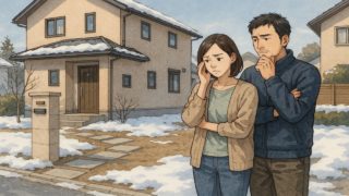 松本市の外構工事の失敗にがっかりする夫婦のイメージ