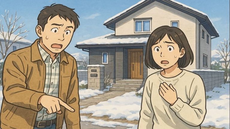 松本市で夫婦が外構トラブルで困っているイメージ