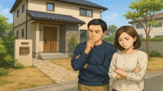 松山市の外構工事の失敗にがっかりする夫婦のイメージ