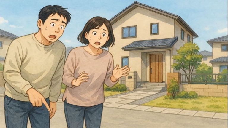 松山市で夫婦が外構トラブルで困っているイメージ