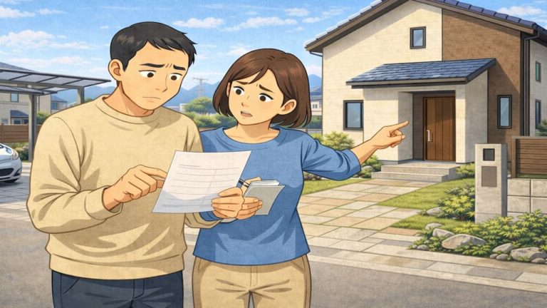 三重県で夫婦が外構見積もりで悩んでいるイメージ