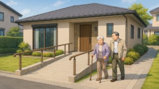 三木市の戸建てに施工されたバリアフリー外構のイメージ