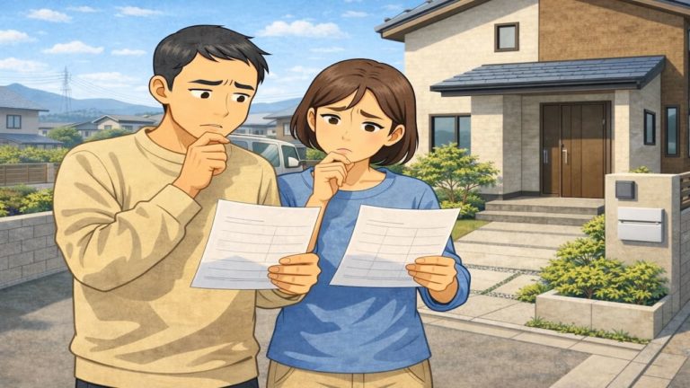 三木市で夫婦が外構見積もりで悩んでいるイメージ