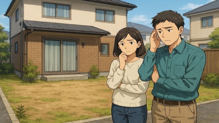 三木市の外構工事の失敗にがっかりする夫婦のイメージ