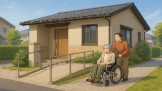 三郷市の戸建てに施工されたバリアフリー外構のイメージ