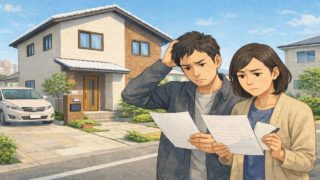 三郷市で夫婦が外構見積もりで悩んでいるイメージ