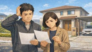 水戸市で夫婦が外構見積もりで悩んでいるイメージ