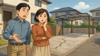 水戸市で夫婦が外構トラブルで困っているイメージ