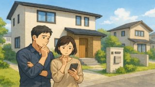 宮城県で夫婦が外構業者の選び方と探し方を考えているイメージ