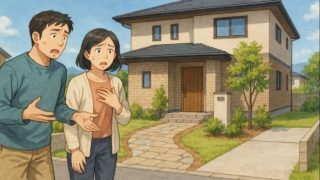 都城市で夫婦が外構トラブルで困っているイメージ