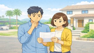 宮崎県で夫婦が外構見積もりで悩んでいるイメージ