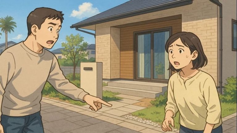 宮崎県で夫婦が外構トラブルで困っているイメージ
