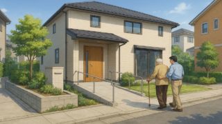 守口市の戸建てに施工されたバリアフリー外構のイメージ