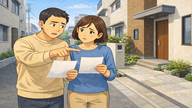 守口市で夫婦が外構見積もりで悩んでいるイメージ