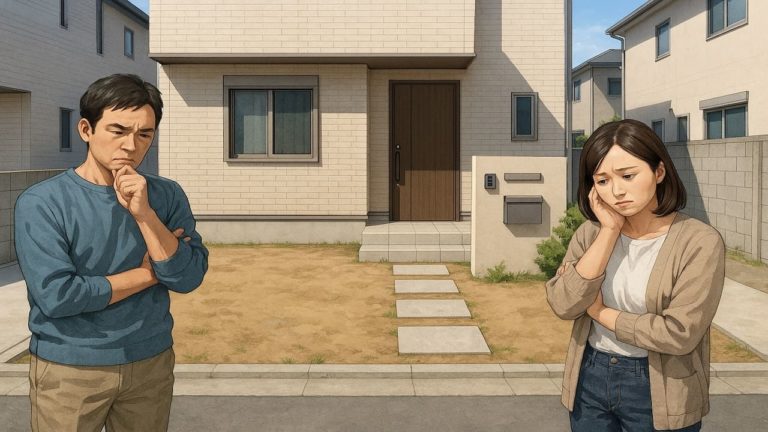 守口市の外構工事の失敗にがっかりする夫婦のイメージ 新築外構でありがちな失敗5つ｜共働き家庭が後悔するポイント 外構の失敗例5選｜クレームにつながりやすいパターン 外構工事でよくある失敗5つ｜将来のコストを見落とした決め方 庭まわりの外構失敗5パターン｜水やりが面倒になってしまう原因 外構費用で起こりがちな失敗5つ｜値引き交渉だけに集中する危険 新築外構でありがちな失敗5つ｜ローン計画と合わせた判断軸 庭のある外構の失敗5選｜使わない場所に金をかけた例 外構リフォームの失敗例5つ｜相談内容と完成形がずれるプロセス 外構の失敗例5選｜安さだけで選ばないための着眼点 外構の失敗例5選｜その場しのぎで決めて後悔する流れ 新築外構でありがちな失敗5つ｜本体価格に隠れた費用の見抜き方 外構デザインの失敗例5選｜写真重視で決めてしまったケース 外構工事でよくある失敗5つ｜ハウスメーカー任せにした結果 新築外構でありがちな失敗5つ｜数年後に手入れが追いつかない例 外構費用で起こりがちな失敗5つ｜予算オーバーを防ぐ視点 外構レイアウトの失敗5コ｜玄関まわりがごちゃついて見える原因 庭まわりの外構失敗5パターン｜生活感が出すぎてしまう配置 外構工事でよくある失敗5つ｜共働きでも使いやすい外回りの条件 駐車場まわりの外構失敗5選｜車の買い替えで困るつくり 外構工事でよくある失敗5つ｜図面が分からないまま進めたケース