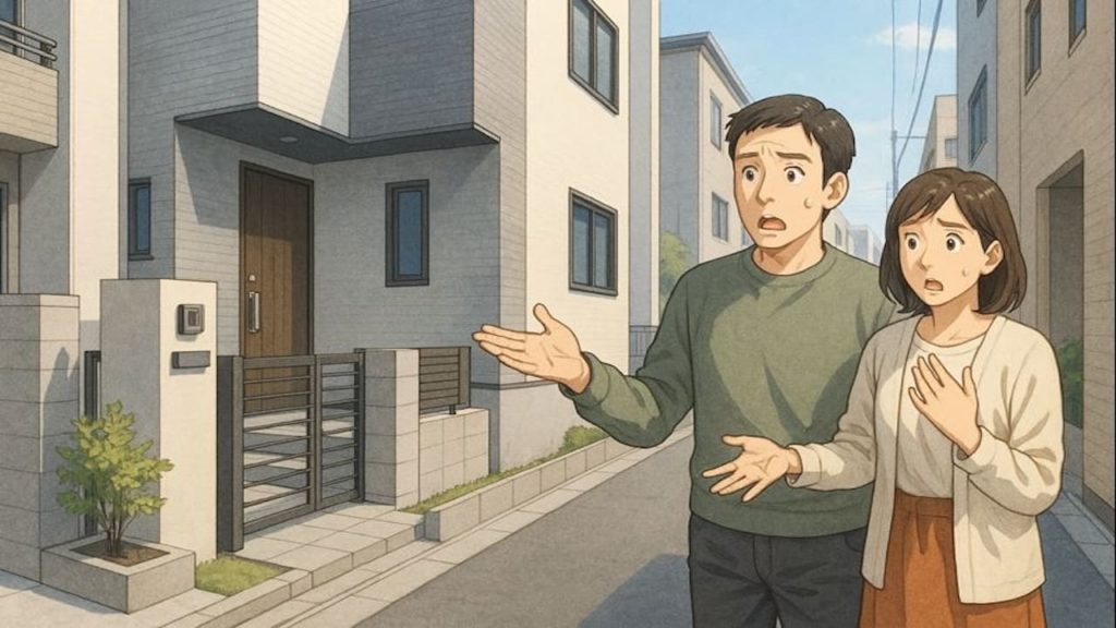 守口市で夫婦が外構トラブルで困っているイメージ