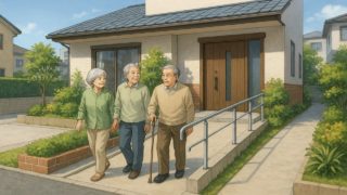 武蔵野市の戸建てに施工されたバリアフリー外構のイメージ