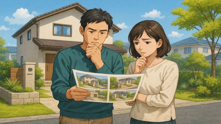 武蔵野市で夫婦が外構業者の選び方と探し方を考えているイメージ