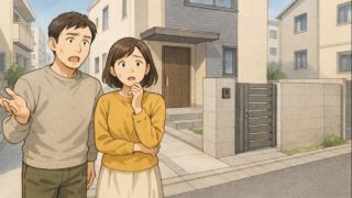 武蔵野市で夫婦が外構トラブルで困っているイメージ