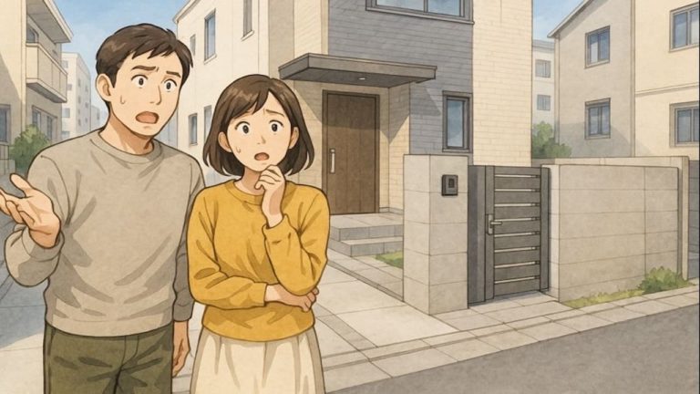 武蔵野市で夫婦が外構トラブルで困っているイメージ