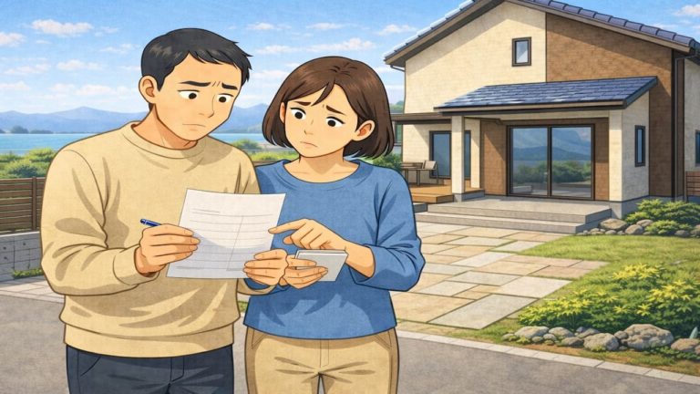 長浜市で夫婦が外構見積もりで悩んでいるイメージ