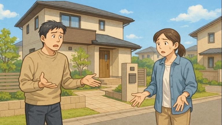 長浜市で夫婦が外構トラブルで困っているイメージ