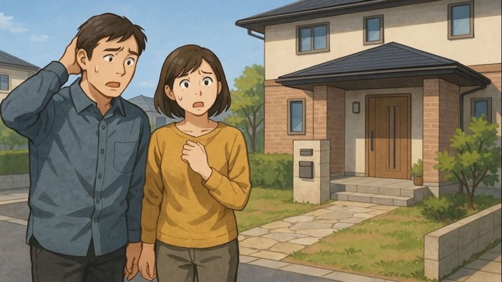 流山市で夫婦が外構トラブルで困っているイメージ