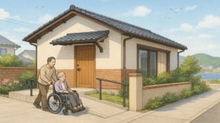 長崎県の戸建てに施工されたバリアフリー外構のイメージ