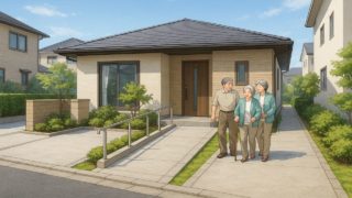 名古屋市の戸建てに施工されたバリアフリー外構のイメージ