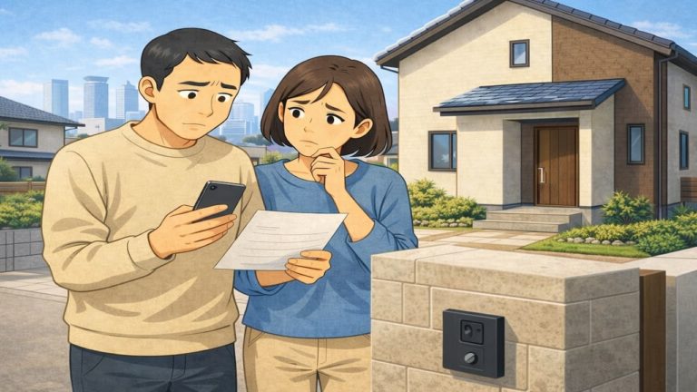 名古屋市で夫婦が外構見積もりで悩んでいるイメージ