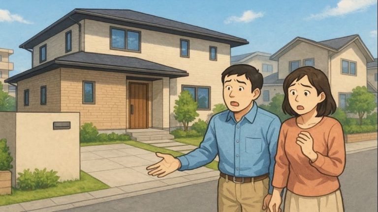 名古屋市で夫婦が外構トラブルで困っているイメージ