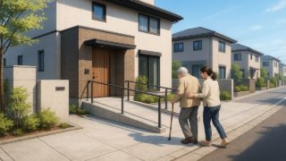 中野区の戸建てに施工されたバリアフリー外構のイメージ