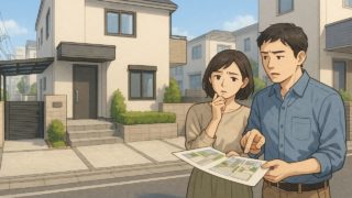 中野区で夫婦が外構業者の選び方と探し方を考えているイメージ