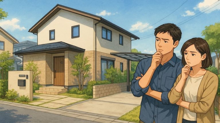 習志野市で夫婦が外構業者の選び方と探し方を考えているイメージ