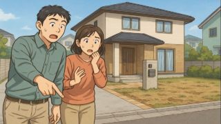 習志野市で夫婦が外構トラブルで困っているイメージ